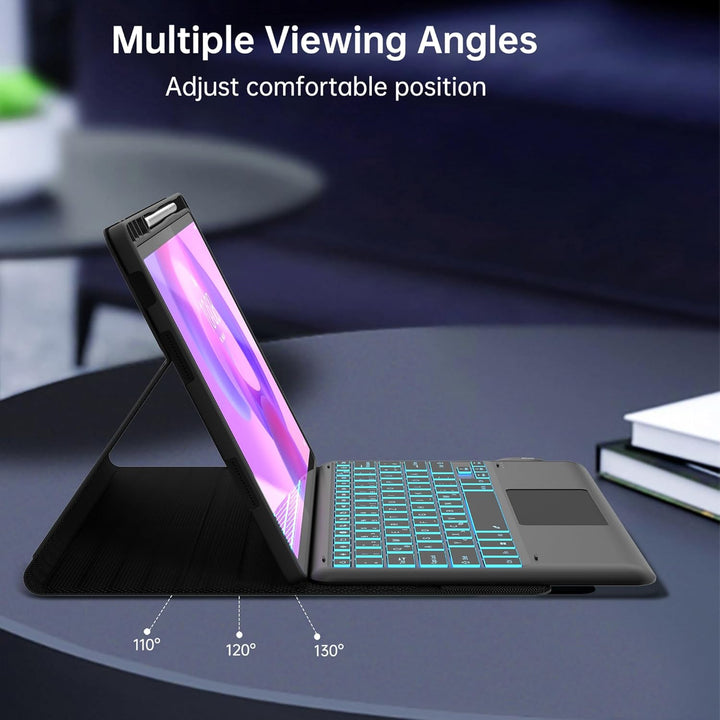 Für Lenovo Idea Tab Pro Tablet 12.7" Hülle mit Tastatur - 7 Farben Beleuchtung Abnehmbare Trackpad C