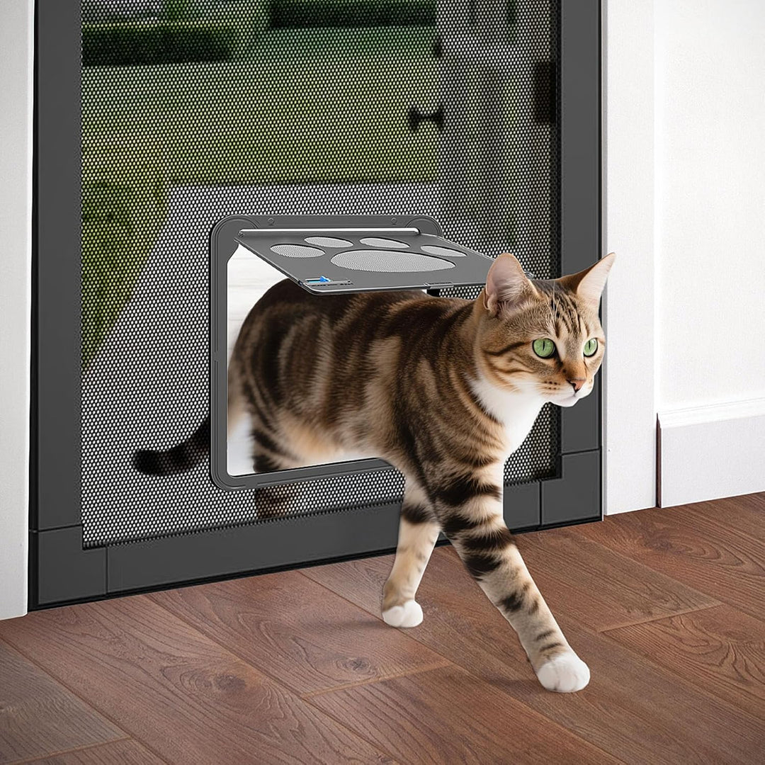 Enjoying Haustier Fliegengitter Tür Hundeklappe für kleine Hunde Katzen Klappe Bildschirmtür mit Ver