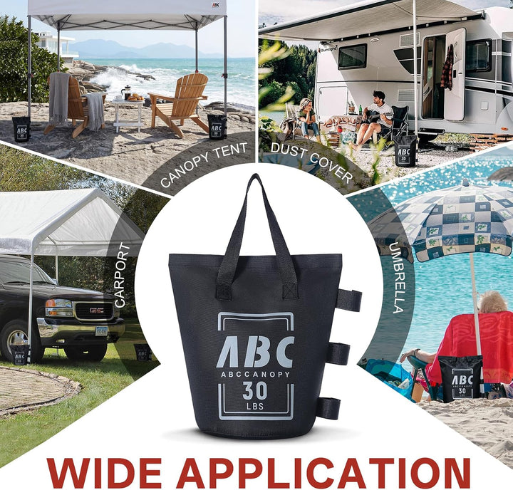 ABCCANOPY Gewicht/Sandsack für Pavillon, 4 Stück, schwarz, Schwarz