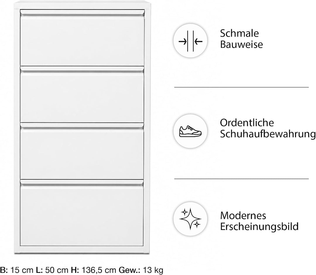 Klapp-Schubladen-Schuhschrank, Aufbewahrungs-Organizer, freistehendes Schuhregal, Wandmontage, Keine