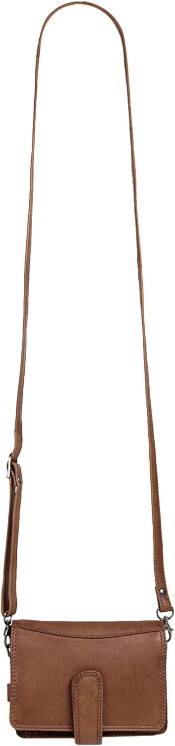 Cluty Umhängetasche echt Leder Damen - 019335 Cognac, Cognac