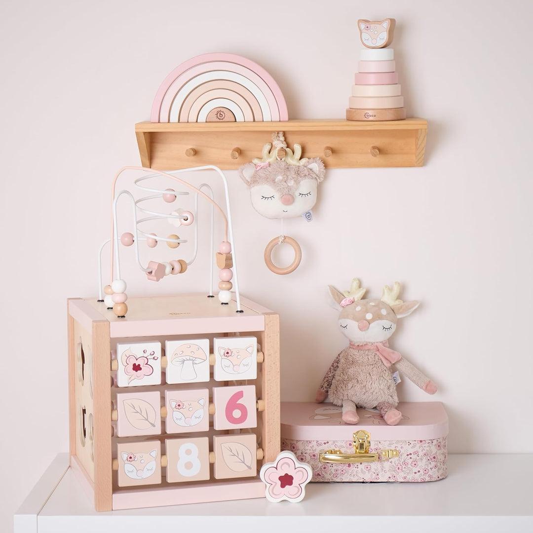 Bieco Motorikwürfel REH Ella XXL nachhaltiges Holz FSC® | Spielwürfel Baby | Motorikwürfel ab 1 Jahr
