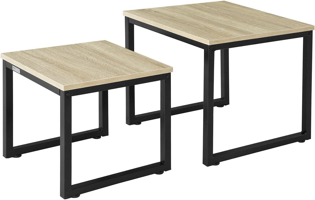 SoBuy® FBT42-N 2er Set Couchtisch Beistelltisch 2-teilig Satztisch Sofatisch Kaffeetisch Tisch-Set N