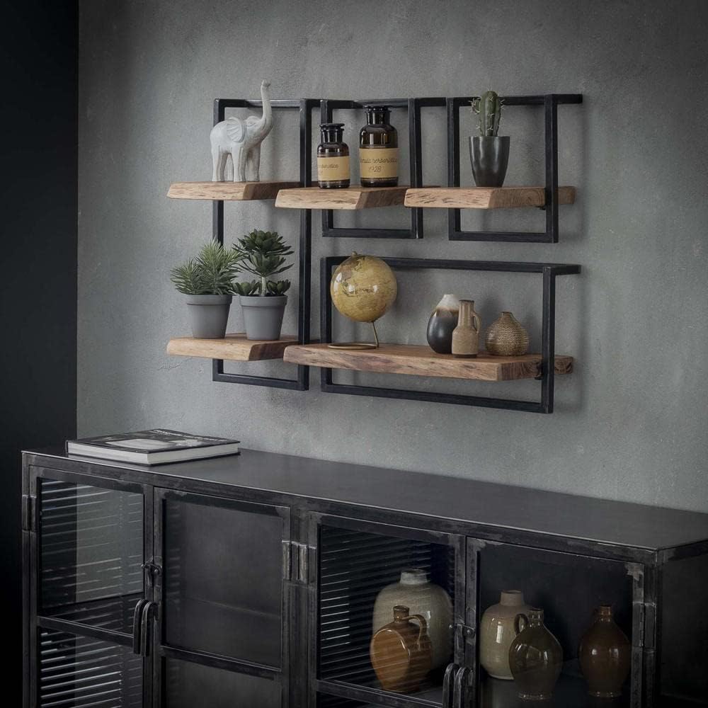 RINGO-Living Massivholz Regal Alani in Natur-hell und Schwarz-matt 300mm 300 mm, 300 mm