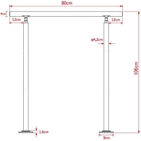 Aufun Treppengeländer Edelstahl Handlauf Geländer für Treppen, Innen und Aussen, Balkon, Brüstung, S