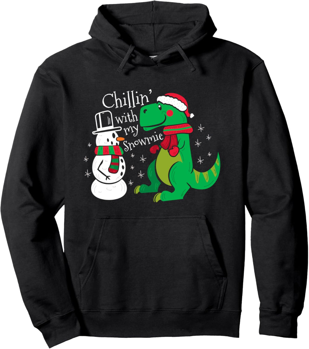 T-Rex Weihnachten Mit Schneemann Und Dinosaurier Geschenk Pullover Hoodie