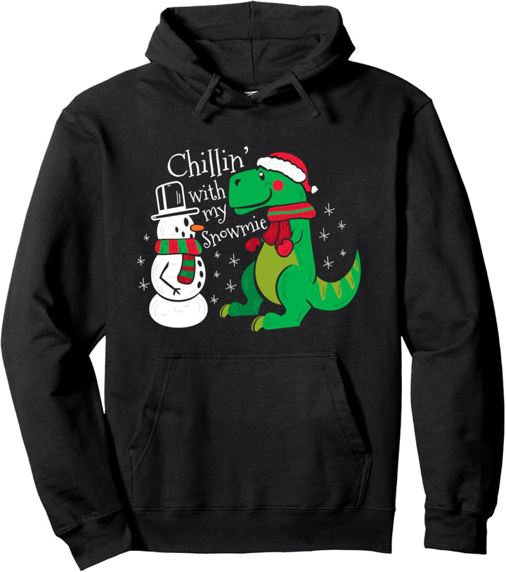 T-Rex Weihnachten Mit Schneemann Und Dinosaurier Geschenk Pullover Hoodie