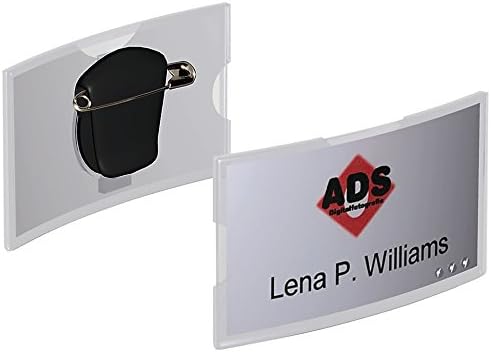 Durable Namensschild konvex (mit Kombiklemme, 40 x 75 mm) Packung à 25 Stück, transparent, 812419, K