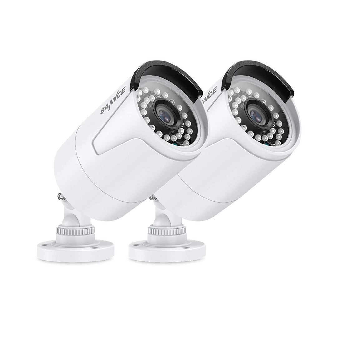SANNCE PoE 5MP Überwachungsset, 2 Kameras für Innen und Aussen, 36 Stück IR-LEDs, IP66, wetterfestes