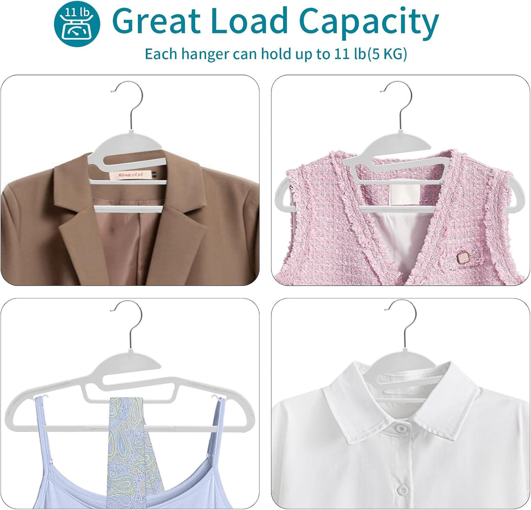 ABHENG Kleiderbügel Kunststoff, 20er-Pack Rutschfester Bügel mit U-förmiger Öffnung, Nass und Trocke