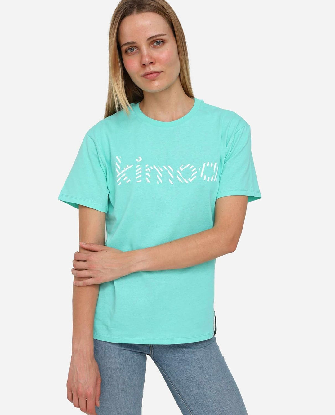 KIMOA Streaky Eco Riffe T-Shirt, Himmelblau