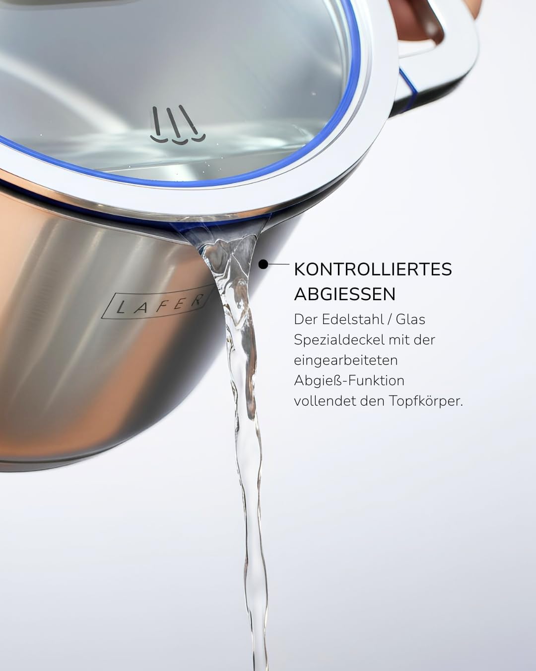 Johann Lafer - Topfset Edelstahl Kochtopf Set 4-teilig inkl. Bratpfanne 28 cm & Kochtöpfe mit Glasde