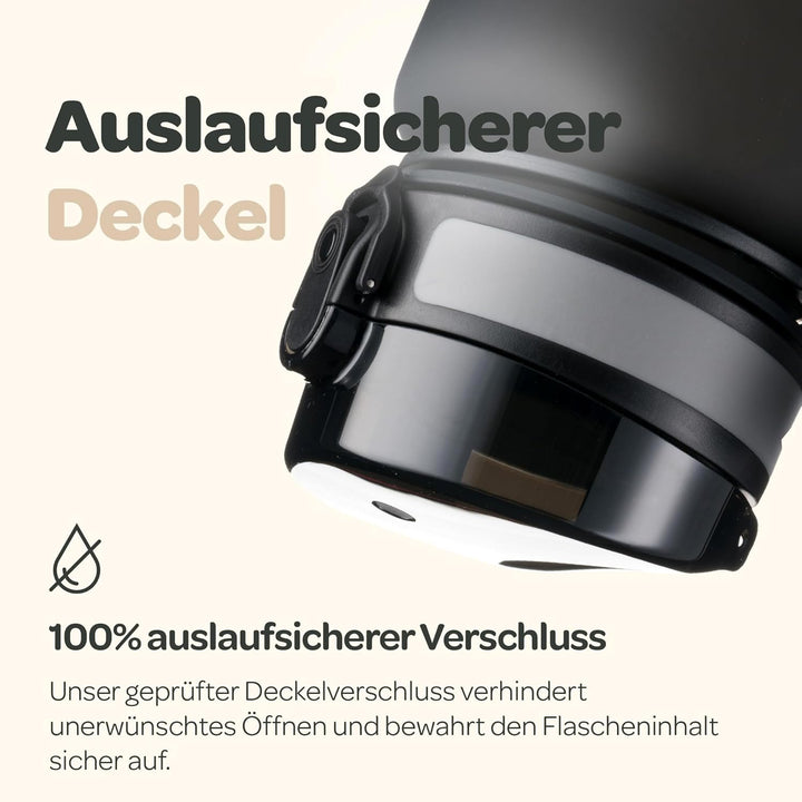 Hydracy Trinkflasche mit Fruchteinsatz - 500ml Wasserflasche - BPA-freie Trinkflasche mit Zeitmarkie