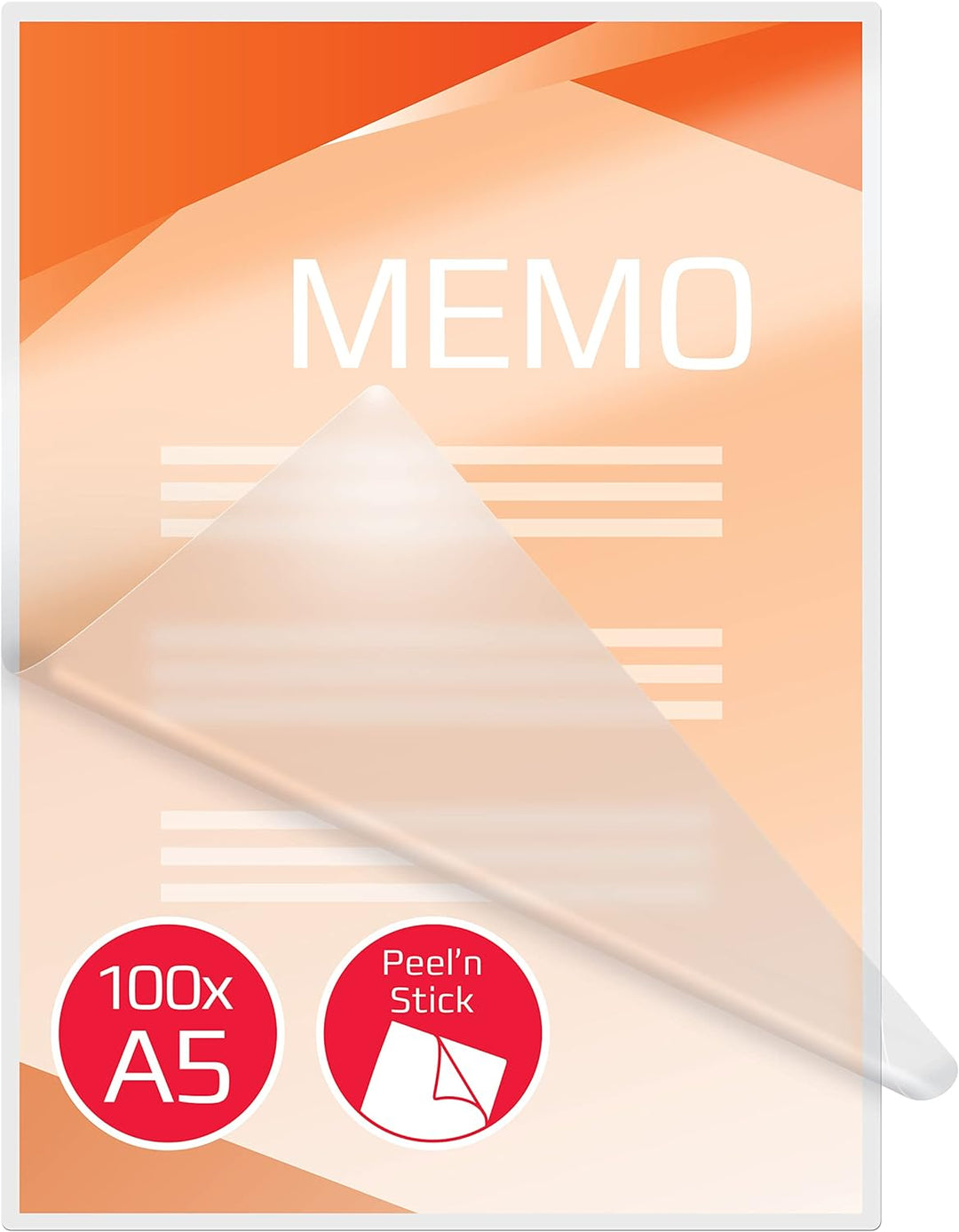 GBC selbstklebende Laminierfolien A5 125 mic, Peel'nStick, Robuste Laminiertaschen im 100er Pack, Gl