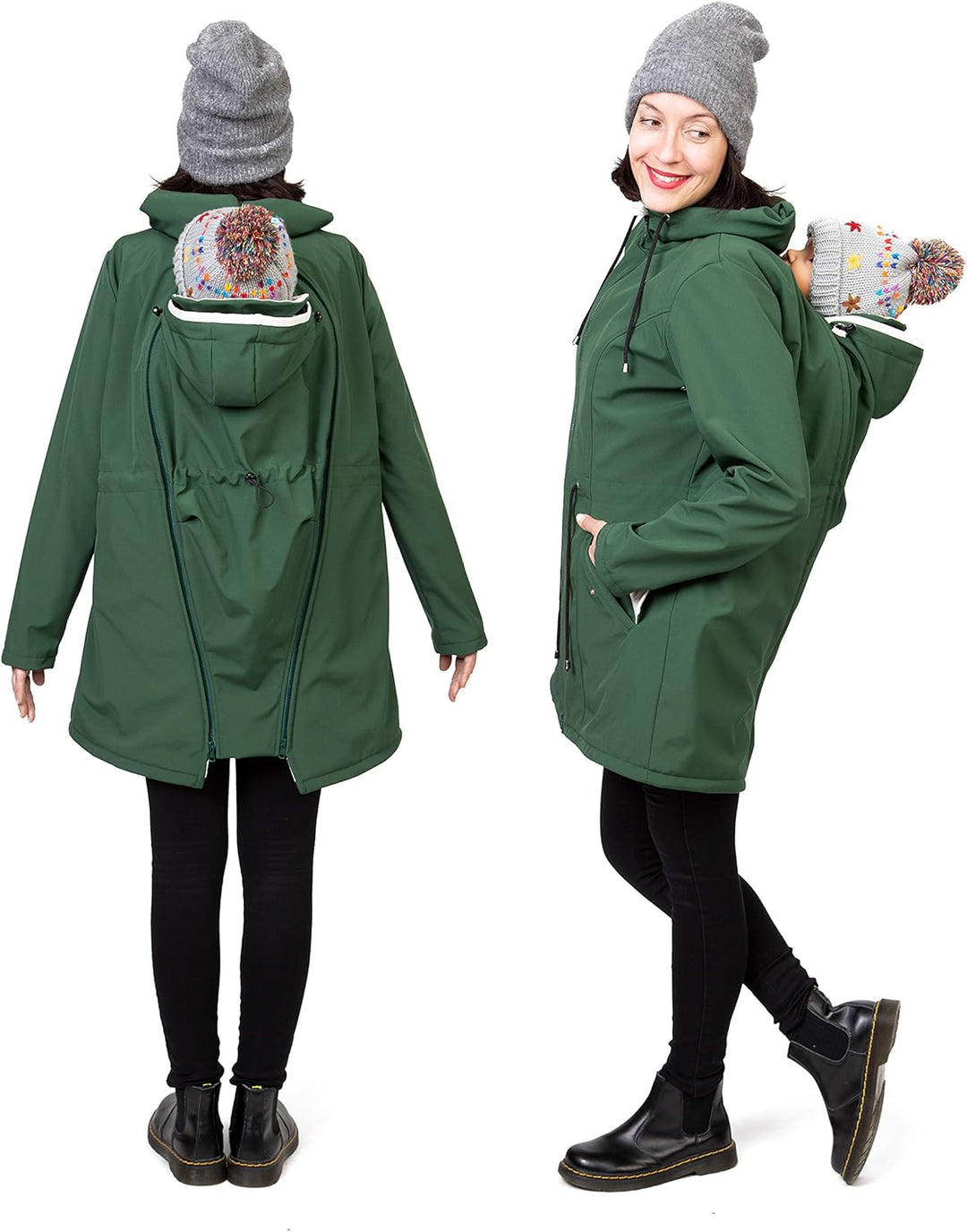 Viva la Mama 4in1 Trageparka für Tragen auf dem Rücken oder der Brust, Allwetter Softshell - PINA S