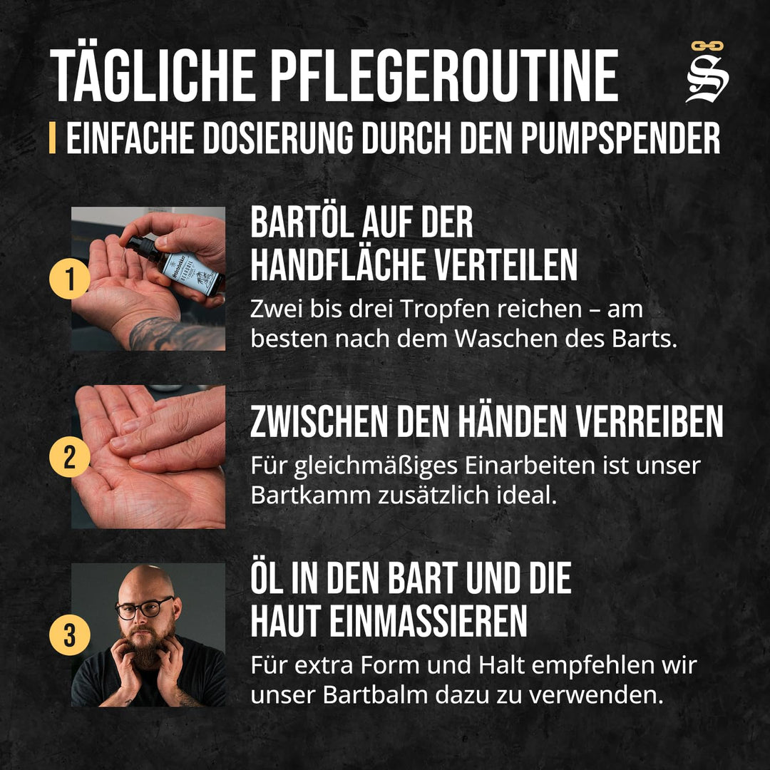 Störtebekker® Premium Bartöl Crusoe - tägliche Bartpflege für 3-Tage-Bart bis Vollbart - 50ml Beard