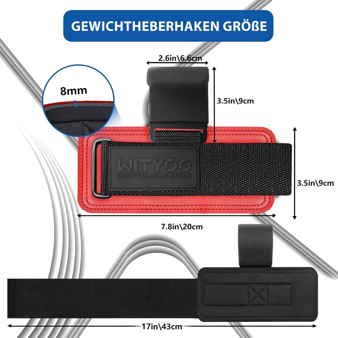 Zughilfen Haken Krafttraining, Fitness Powerlifting Weight Lifting Hook, Lifting Straps für Männer &