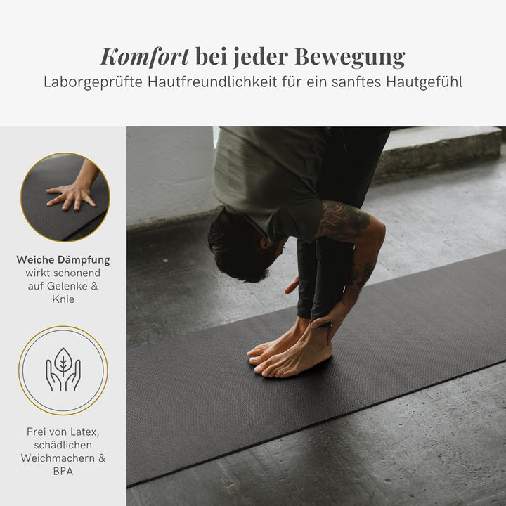 Lotuscrafts® Yoga Matte Rutschfest, 183 x 61 x 0,5 cm, Leichte Fitnessmatte auch als Gymnastikmatte,