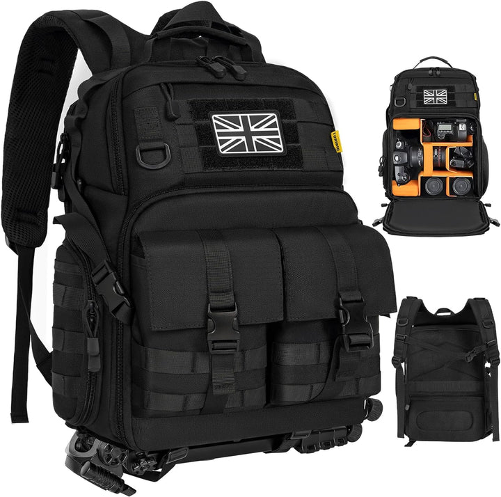 Kamerarucksack mit 15,6 Zoll Laptopfach - wasserdichte Kameratasche, langlebige DSLR/SLR-Fototasche