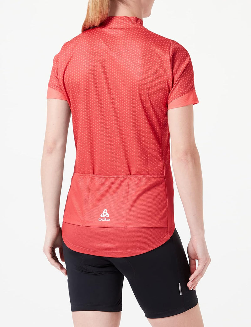 Odlo Damen Essentials_411951 Radtrikot mit Reissverschluss (1er Pack) XS American Beauty - Cayenne,