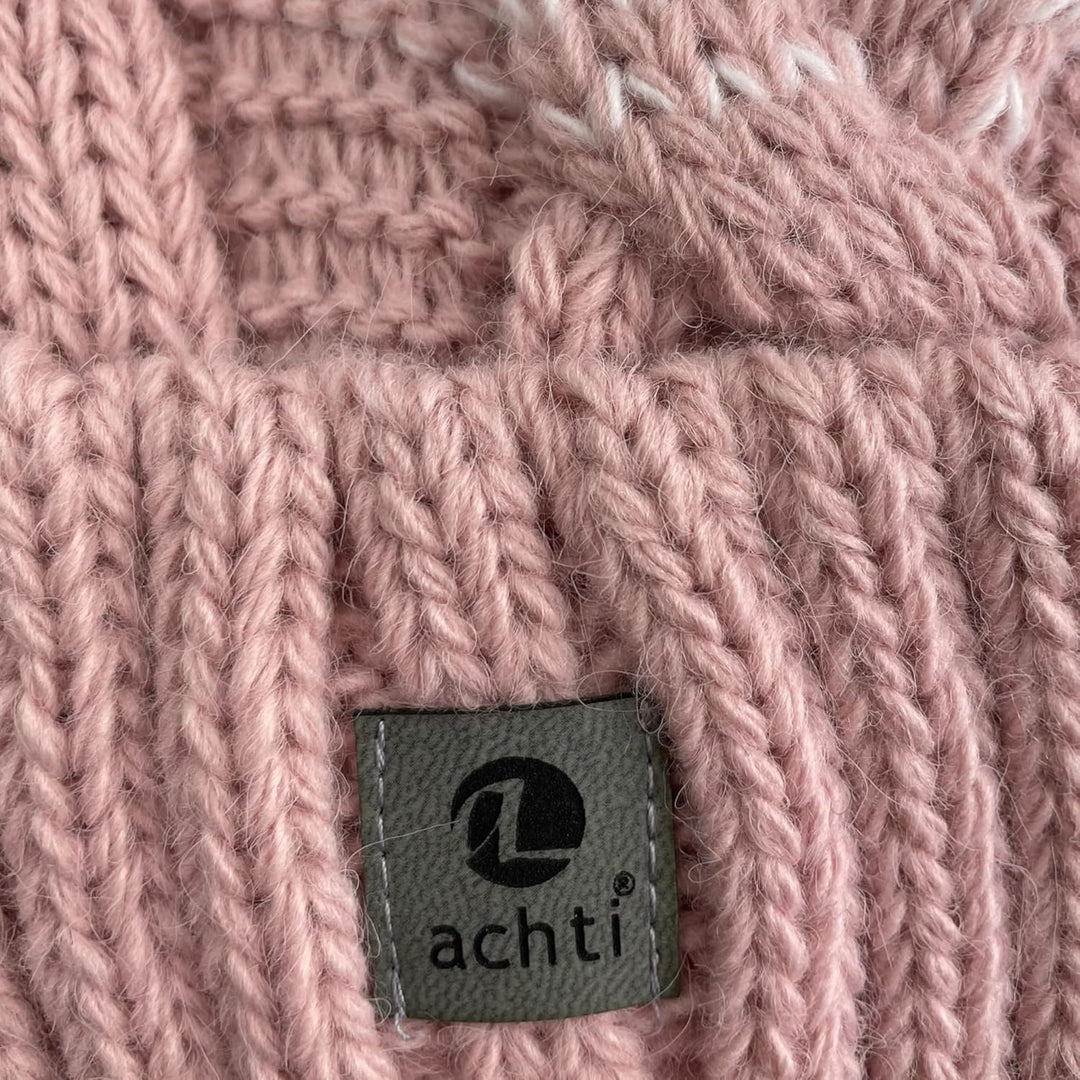 kennydoo Mütze & Schal Set achti I 2 teilig I Damen Kombi - Beanie mit grossem Bommel und Loop I kus