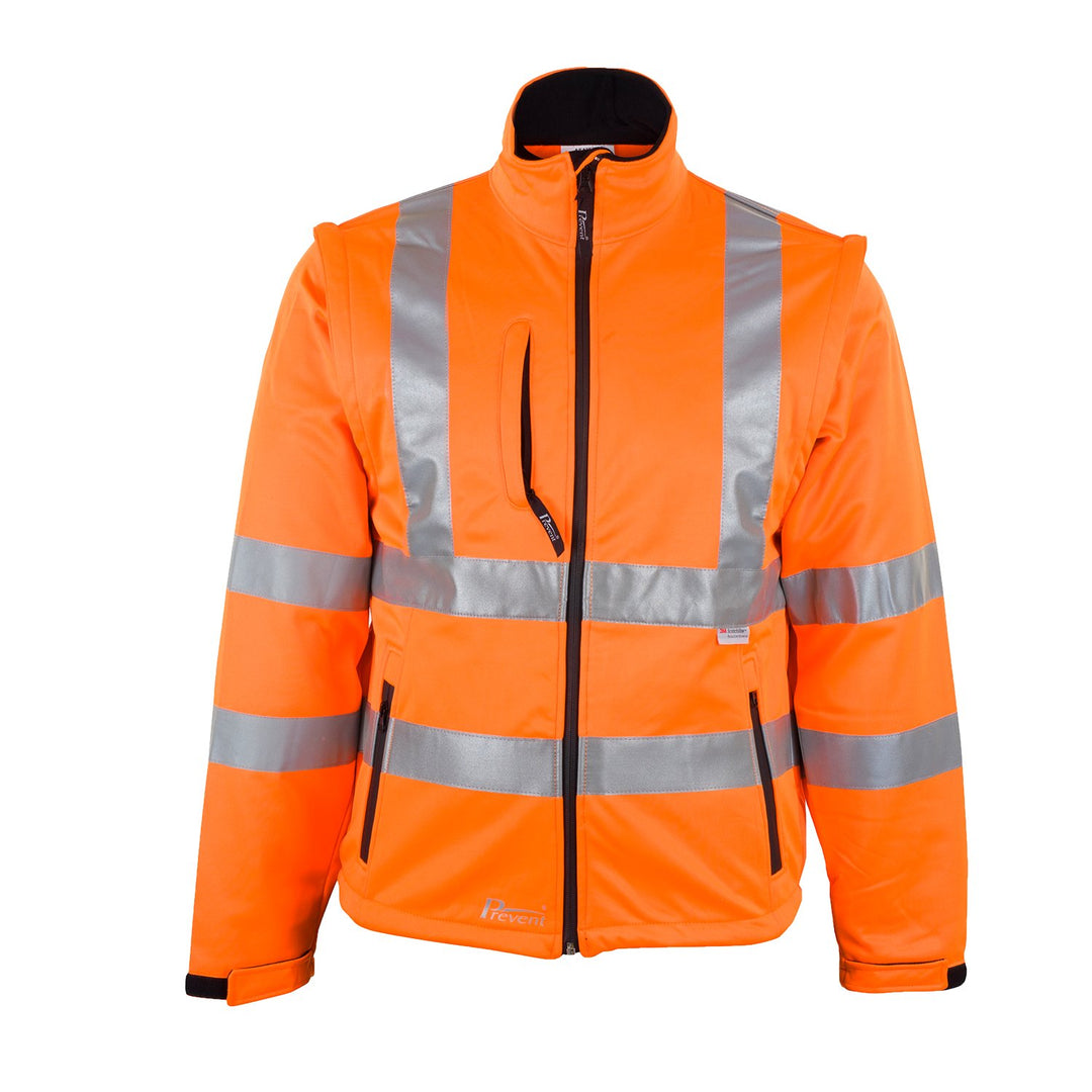 Prevent Warnschutz-Softshell-Jacken 8060O, leuchtorange, Gr. M M-5XL, M-5XL