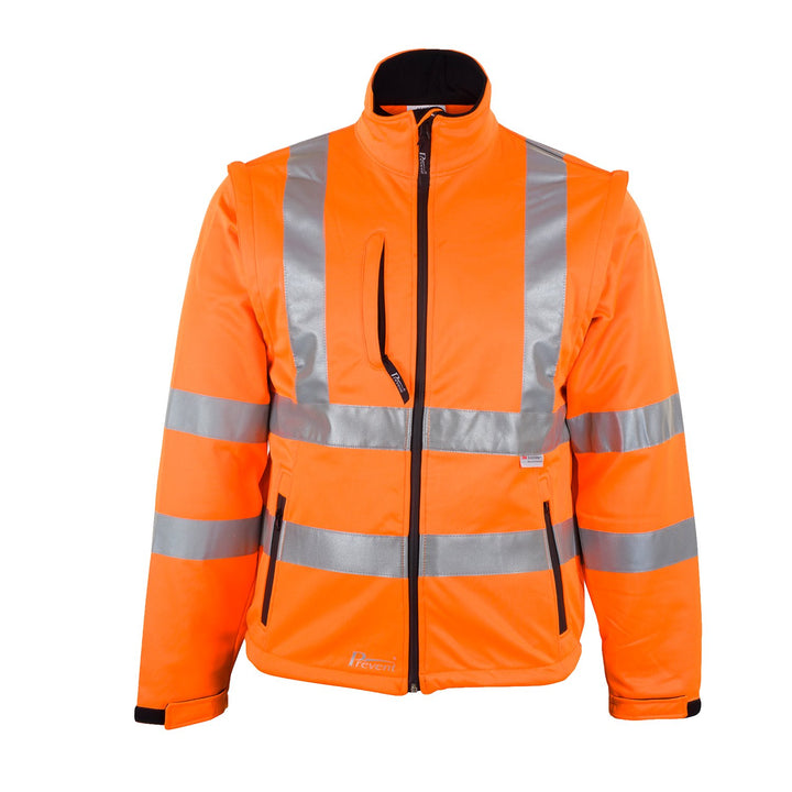 Prevent Warnschutz-Softshell-Jacken 8060O, leuchtorange, Gr. S S-5XL, S-5XL