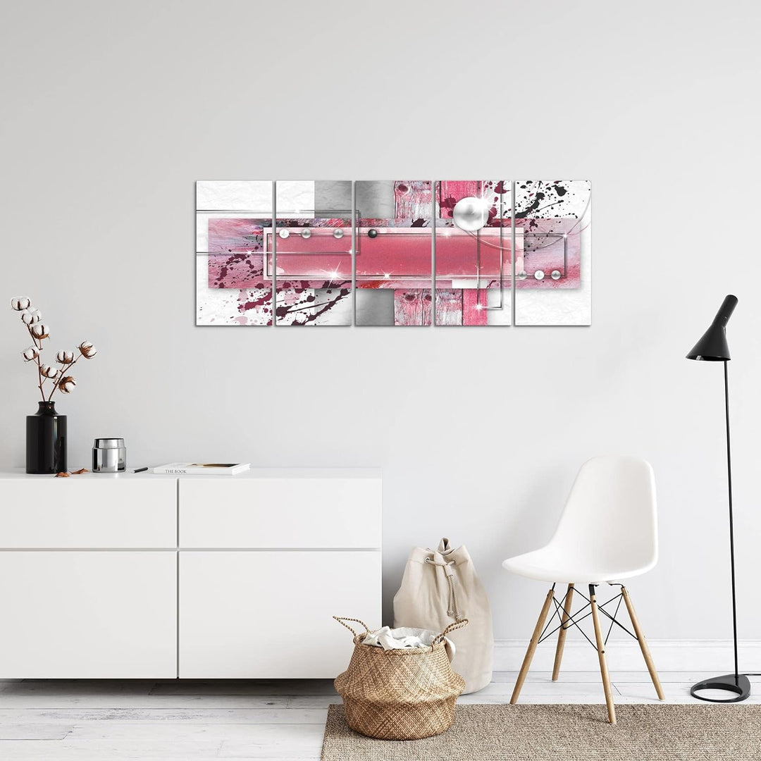 Runa Art Bild Abstrakt Wandbilder auf Vlies Leinwand 5 Teilig Wanddekoration Wohnzimmer Schlafzimmer