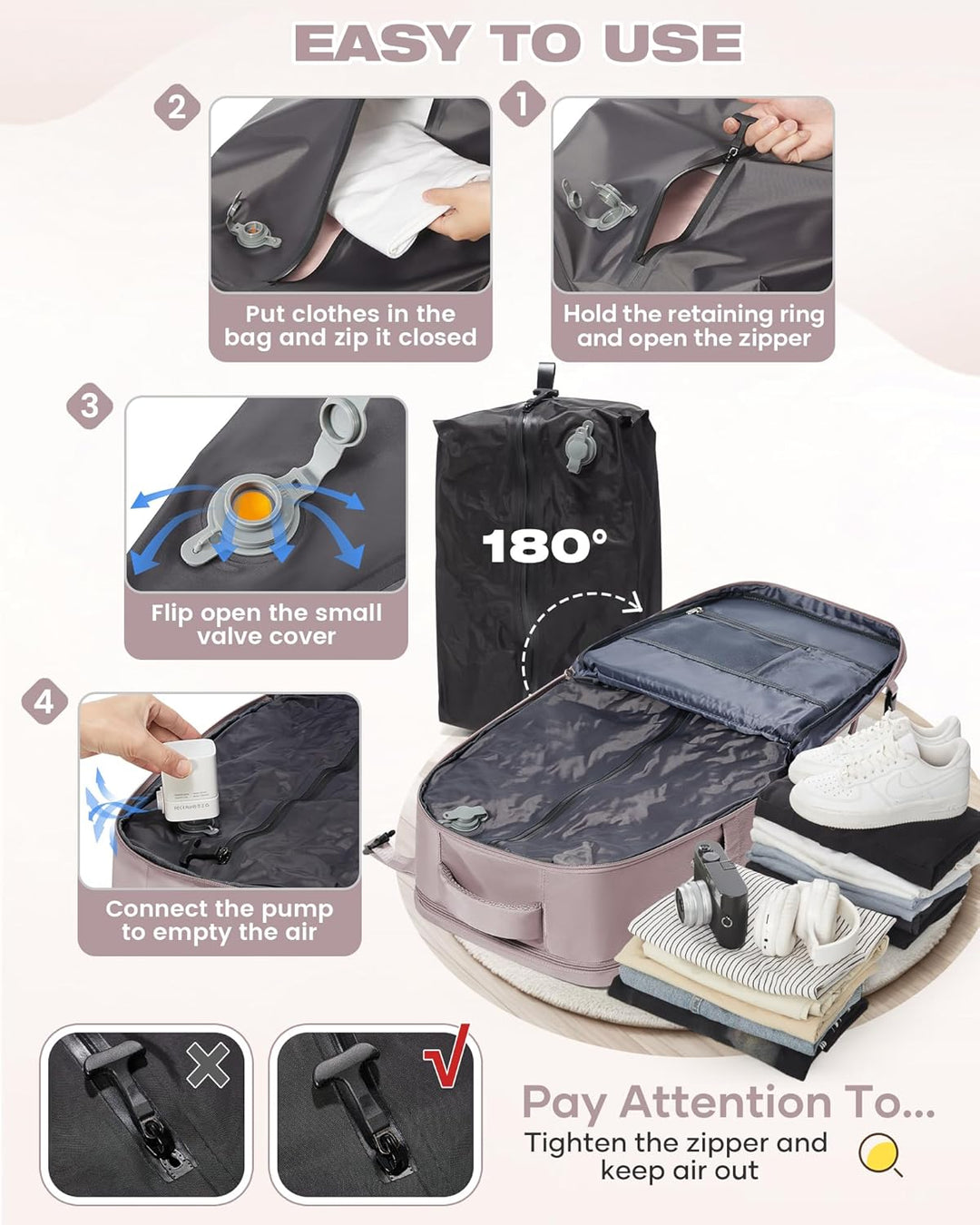 SZLX Vakuum Rucksack 40x30x20 Wizz air Handgepäck 40x20x25 für Ryanair Vakuum Reiserucksack Flugzeug