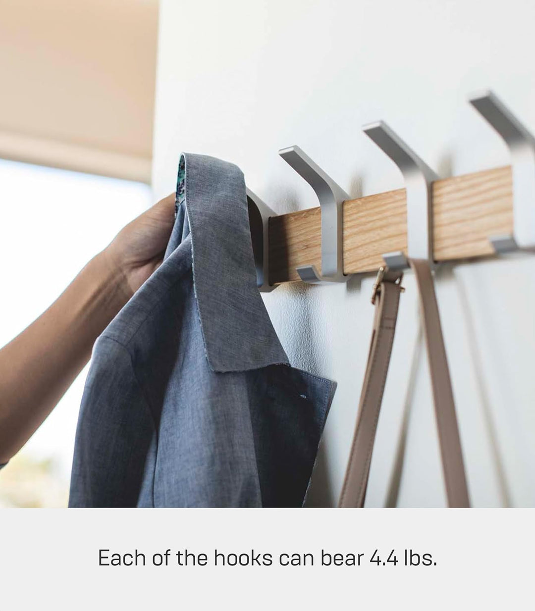 Wall coat rack - Rin - beige Silber, Silber