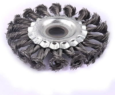 ATOPLEE Drahtradbürste, gedreht, geknotet, 4 Stück 100mm Karbonstahl-Drahtrad für Winkelschleifer, f