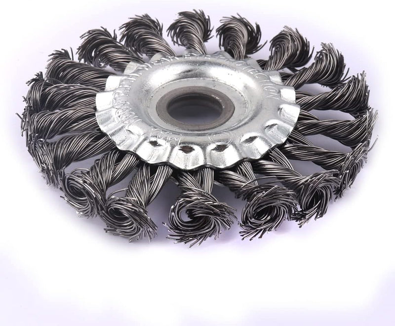 ATOPLEE Drahtradbürste, gedreht, geknotet, 4 Stück 100mm Karbonstahl-Drahtrad für Winkelschleifer, f