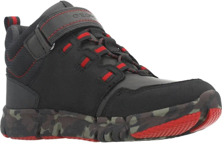 Geox Unisex Kinder J Flexyper Boy B AbxAnkle Boot 35 EU Black Red, 35 EU Black Red