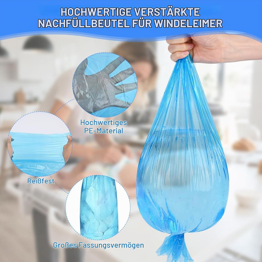 12 Stück Windeleimer Nachfüllkassetten, Hervorragende Abdichtung und reissfest, 4.5M Nachfüllfolie W