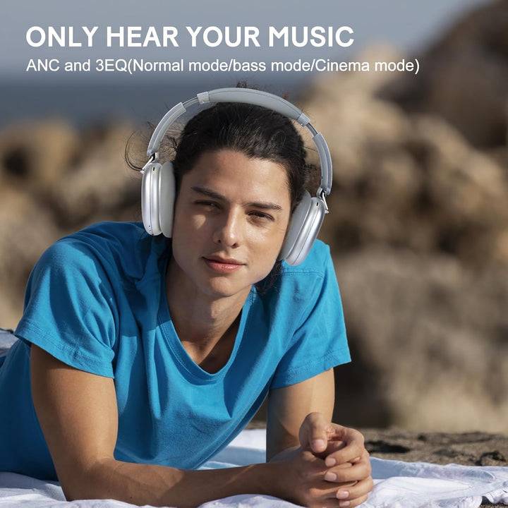 RORSOU C6 Aktive Noise-Cancelling-Kopfhörer, Drahtlose Over-Ear Bluetooth-Kopfhörer, 60 Stunden Spie