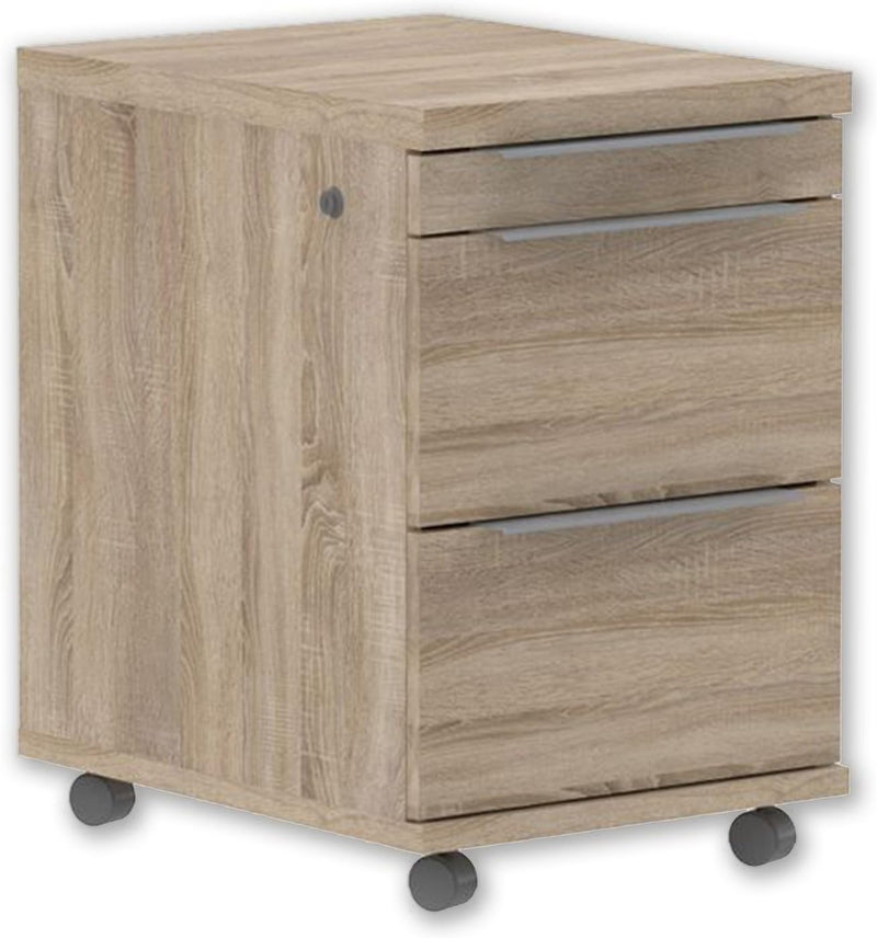 FORTE Calpe Container mit 3 Schubladen, Holzwerkstoff, Sonoma Eiche, 61 x 42 x 53 cm