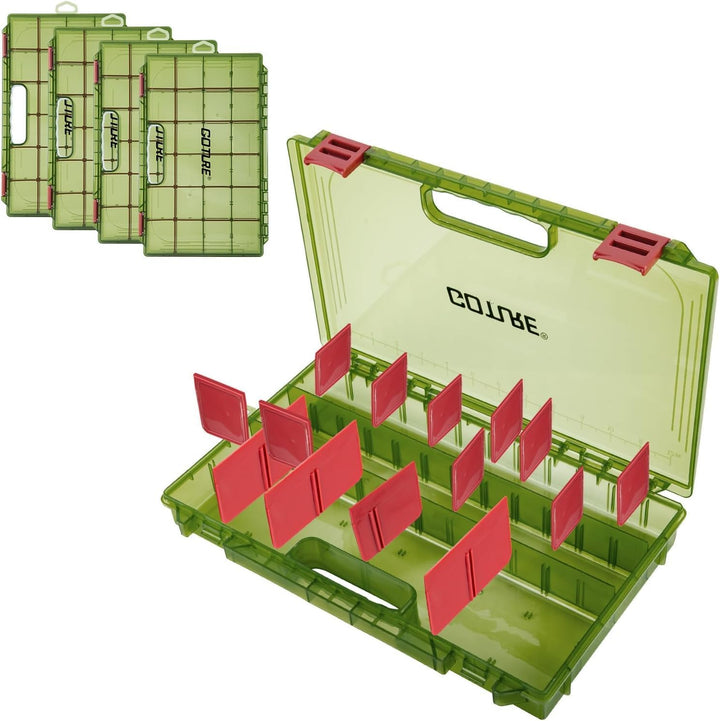 Goture Verdickte Köderbox Angeln 3700 - Transparente Angelbox mit Messlineal, Verstellbaren Trennwän