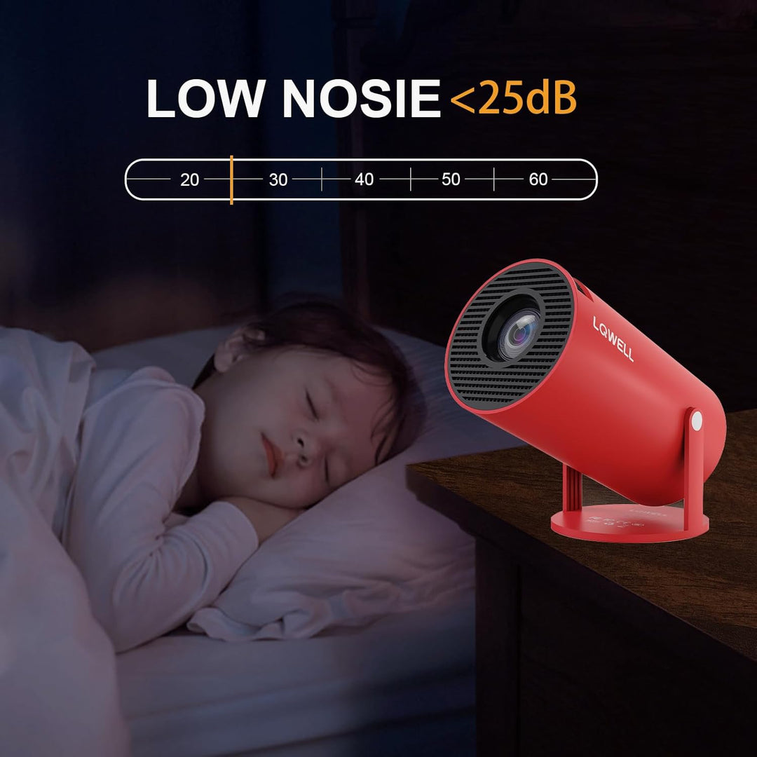 LQWELL® Beamer, Mini Projektor, unterstützt WiFi 5G, BT5.0 mit 11.0 Android OS, Automatische Trapezk