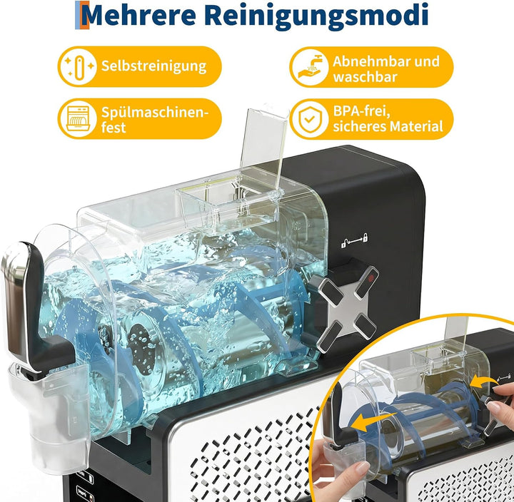 Slush-Eismaschine 1,9 L (64 oz) – Frozen-Drink-Maker mit 5 Programmen + 6 Presets, Selbstreinigung,