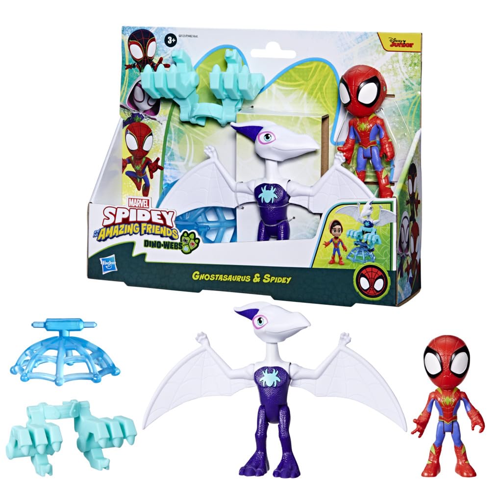Marvel Spidey und Seine Super-Freunde Dino-Webs Ghostasaurus & Spidey, Spider-Man Action-Figuren Gho