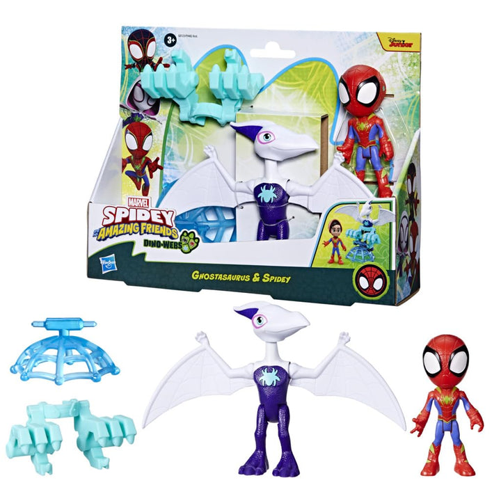 Marvel Spidey und Seine Super-Freunde Dino-Webs Ghostasaurus & Spidey, Spider-Man Action-Figuren Gho