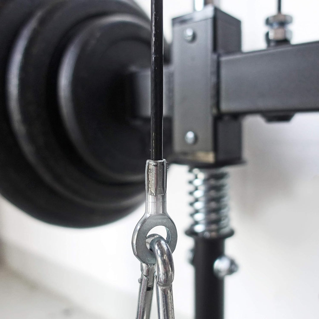 FVLFIL Drahtseile24 Stahlseil ummantelt für Fitnessgerät mit Ösen | 4mm (3 auf 4) Stärke | 140 kg Nu