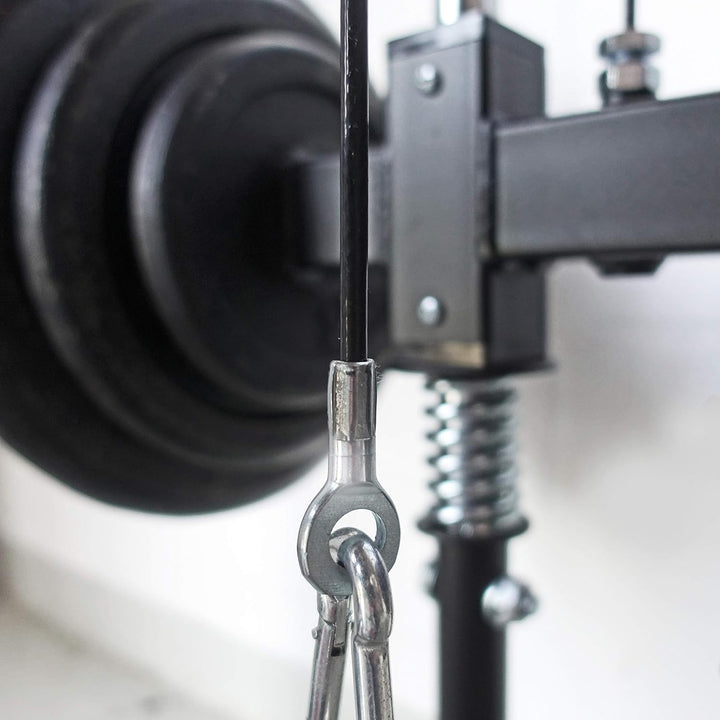 FVLFIL Drahtseile24 Stahlseil ummantelt für Fitnessgerät mit Ösen | 4mm (3 auf 4) Stärke | 140 kg Nu