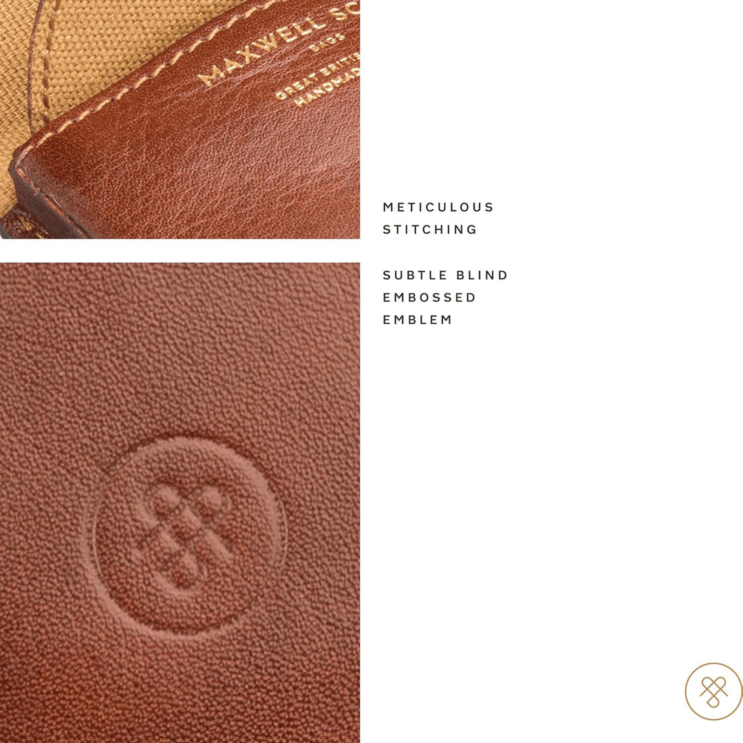 Maxwell Scott - Herren Luxus Leder Hufeisen Münzbeutel Brieftasche - Handgefertigt aus italienischen