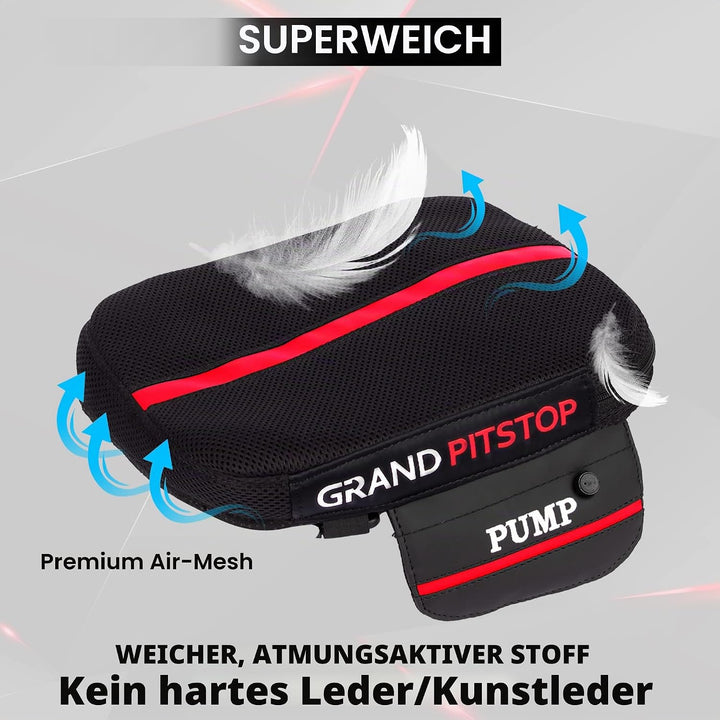 GRAND PITSTOP Motorcycle Air Seat Cushion, on The go inflate &amp; Deflate, Pressure Relief Motorcycle S