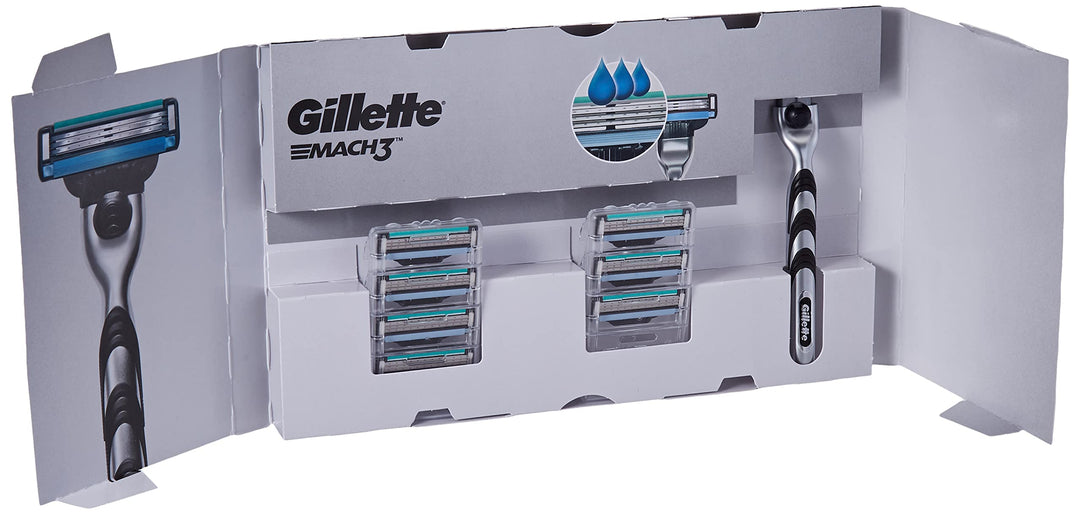 Gillette Mach3 Rasierer, mit 7 Rasierklingen, Briefkastenfähige Verpackung