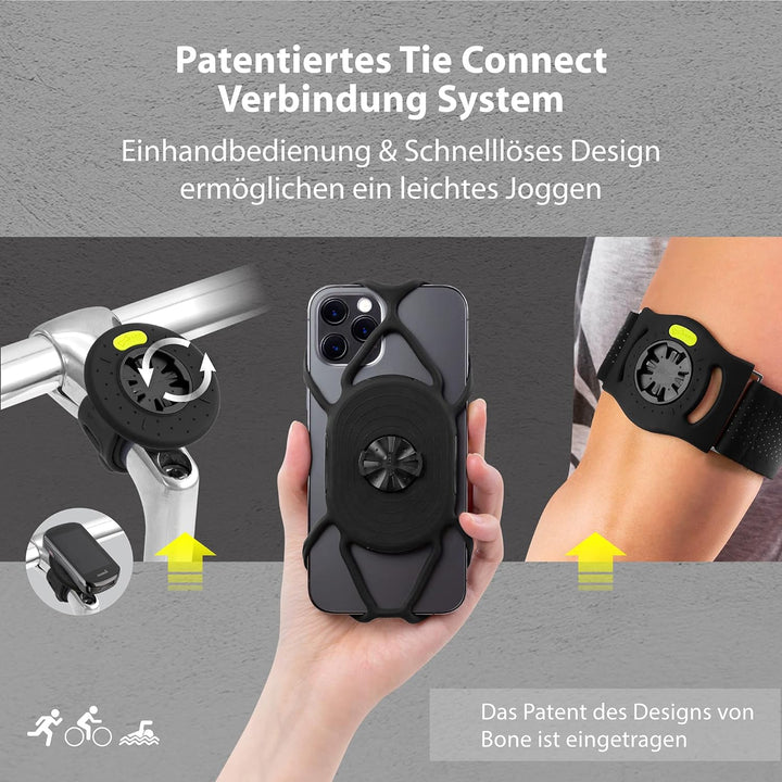 Bone 360° Drehbarer 2 IN 1 Abnembare Handyhalterung zum Joggen Radfahren, Universales Sportarmband F