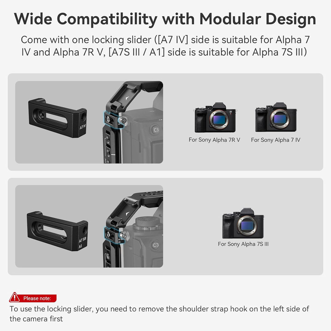 SMALLRIG A7 IV Käfig Cage mit oberem Griff und HDMI-Kabelklemme, Basis Kit für Sony Alpha 7 IV/Alpha
