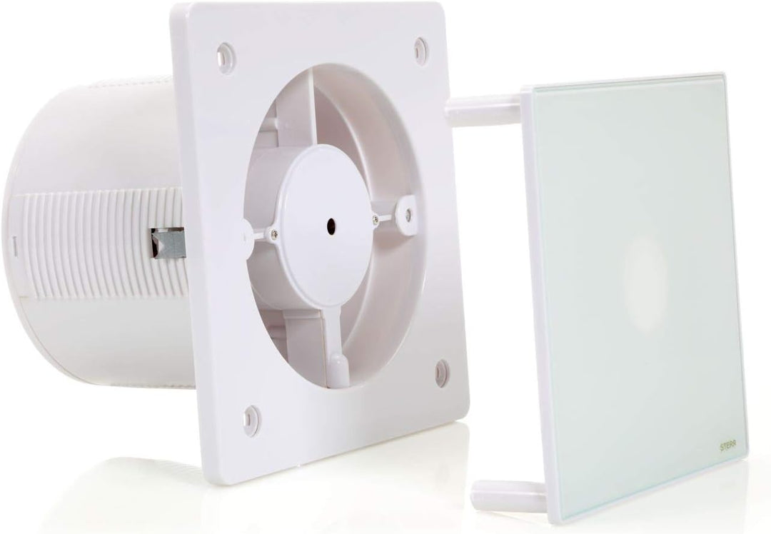 STERR Weiss Badezimmerlüfter 150 mm mit TIMER silent badlüfter - Moderner Lüfter ins Badezimmer - Ba