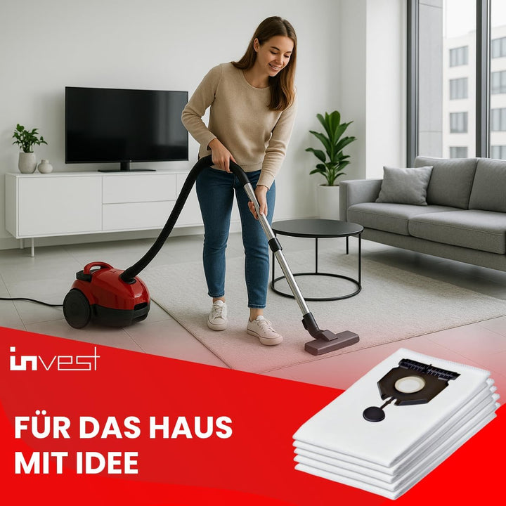 Invest - Staubsaugerbeutel, Beutel kompatibel mit Karcher: 2.889-154.0, NT 30/1 Tact Te L, NT 30/1 T